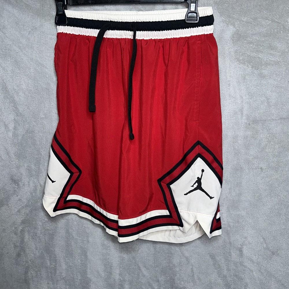 Jordan Shorts Mens S Red Geometric Dri-FIT Sport Diamond Air Jumpman Basketball